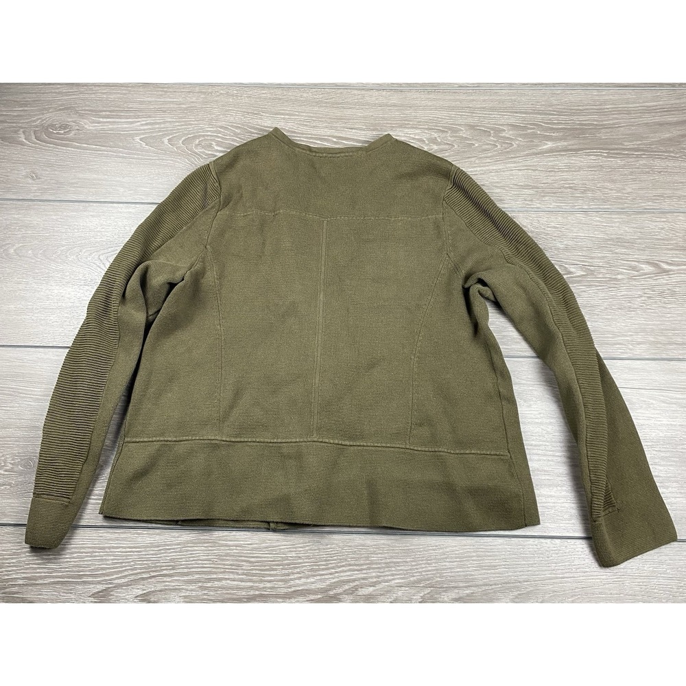 Talbots Women's Asymmetrical Zip Up Long Sleeve Sweater Green Size XL - Picture 4 of 8